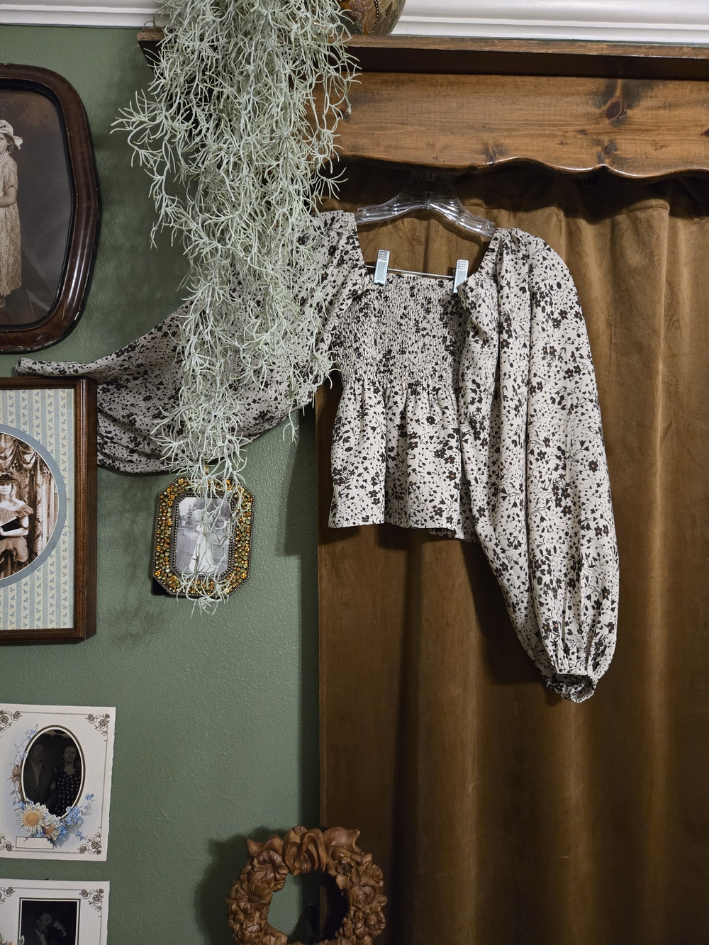 By Together Black Floral Blouse on Cream